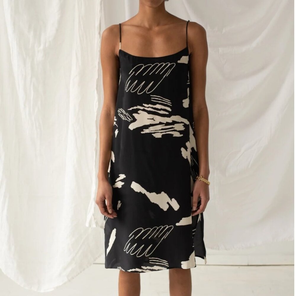 Wray Angel Hair Slip Dress in Night Fusco Sketch - 1 XL